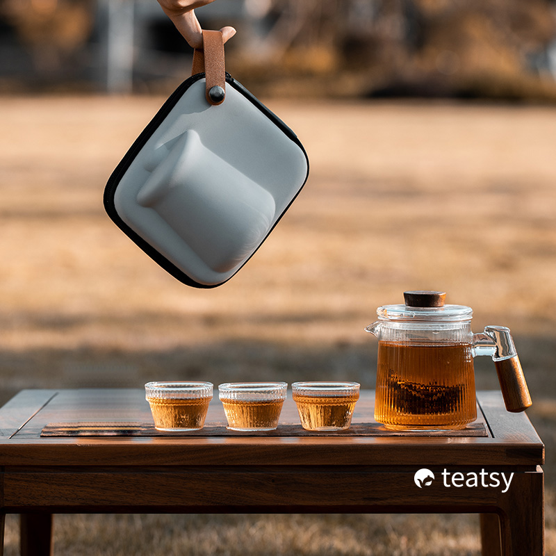 “Snowy Sunshine” - Japanese Style Portable Tea Set For Travel/Outdoor-TeaTsy - For A Good Cup of Tea
