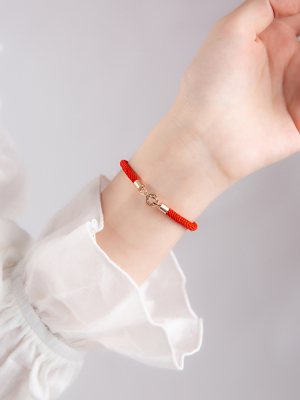 本命年红绳手链女编织绳子虎年转运幸运红色手绳男粗款2022年新款