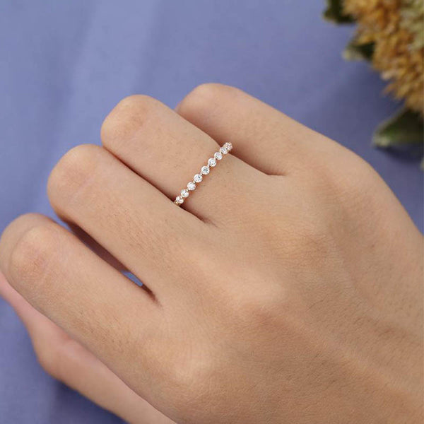 1.8mm Moissanite 3/4 Eternity Band Anniversary Ring