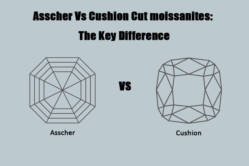 Asscher Vs Cushion Cut moissanites: Cut