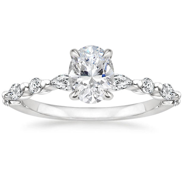 Oval Cut Promise Engagment Wedding Solitaire Moissanite Ring for Women